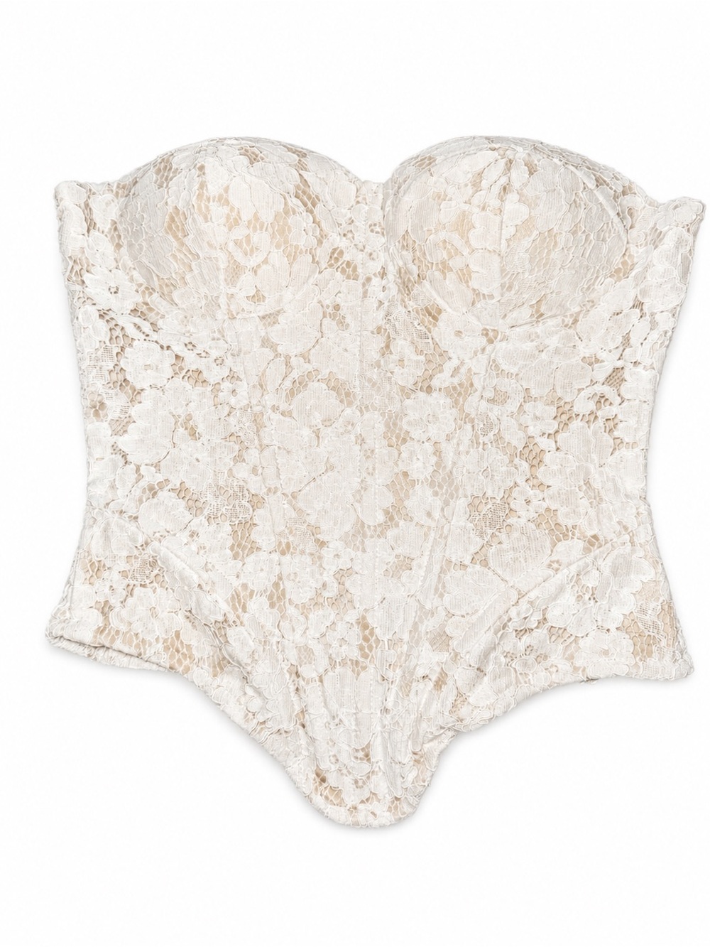 Strapless Lace Bustier in Ivory